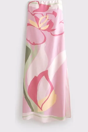 Abercrombie & Fitch Pink Strapless Slip Floral Maxi Dresssmall