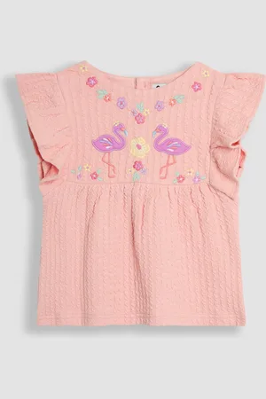 JoJo Maman Bébé Appliqué Flutter Sleeve T-Shirt98104cm