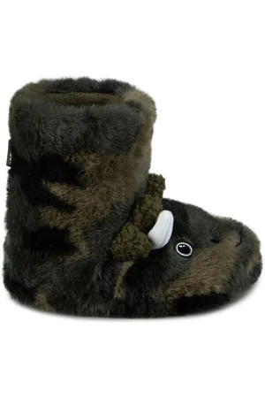Totes Childrens Dinosaur Bootie Winter Slippers