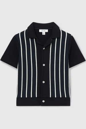 Reiss Chaplin Stripe Cuban-Collar Shirt116122cm