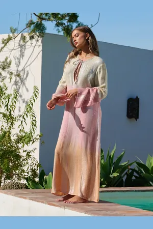 South Beach Ombre Metallic Maxi Kaftan Dress38