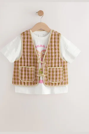 Next Gingham Waistcoat And T-Shirt Set (3-16yrs)158164cm