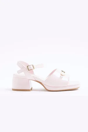 River Island Girls Heart Trim Heeled Sandalsuk4eu37