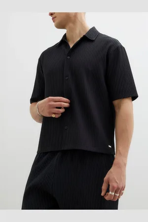 River Island Chunky Plisse Revere Shirtmedium