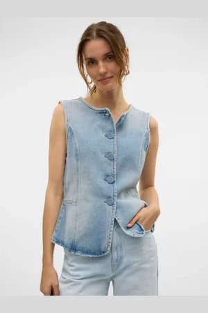 VERO MODA Button Detail Denim WaistcoatL 12