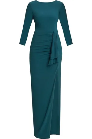 Gina Bacconi Misty Long Sleeve Ruched Maxi Dress48