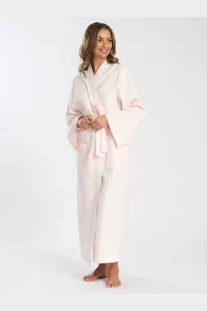 Loungeable Maxi Length Waffle Kimono 100% Cotton Robexlarge