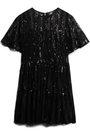 Superdry Volume Tiered Mesh Mini Kjole38