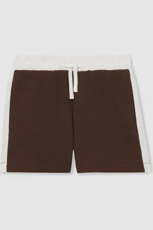 Reiss Cane 100% Cotton Waffle-Knit Badge Shorts158164cm