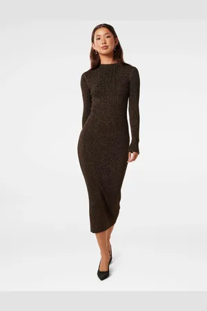 Forever New Eliza Ribbed Column Midi Kjole40