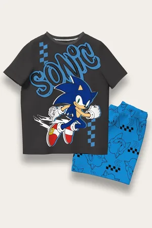 Brand Threads 100% Cotton Sonic The Hedgehog Short Pyjama Set134140cm