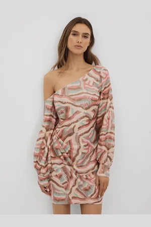 Halston Heritage Off-The-Shoulder Sequin Mini Dress36