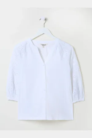 Fat Face FatFace Broderie 100% Cotton Jersey Shirt
