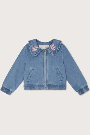 Monsoon Embroidered Denim Bomber 100% Cotton Jacket98104cm
