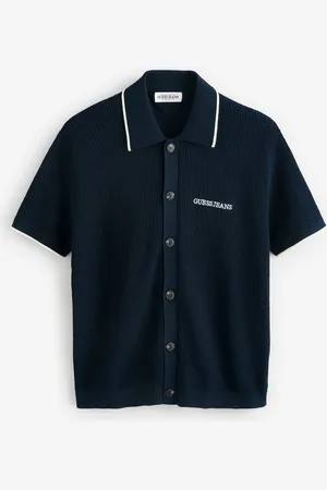 Guess Broderet Logo Kortærmet Strik 100% Bomuld Polo-skjorterxlarge