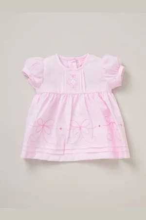 Rock-a-bye Baby Boutique Pink 100% Cotton Dress Knickers and Bow Headband Outfit Set8086cm