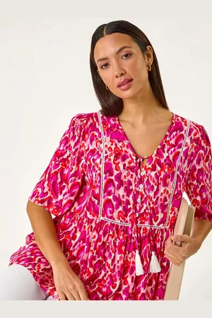 Roman Abstract Print Tassel Top44