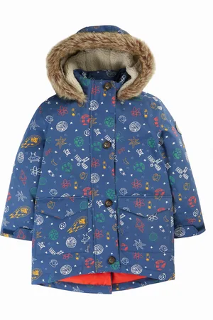 Frugi Blue Space Print Waterproof Parka Coat9 - 10 år (134 - 140cm)