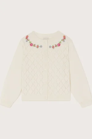 Monsoon Floral Embroidered Pointelle Cardigan11 - 12 år (146 - 152cm)