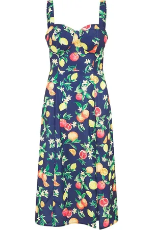 Yumi Fruit Print Strappy Sundress With Front Split40