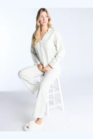 Boux Avenue Pink Seersucker Stripe Long 100% Cotton Pyjamas Set38