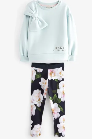 Ted Baker Bow 100% Cotton Sweater and Floral Leggings Set13 år (158cm)