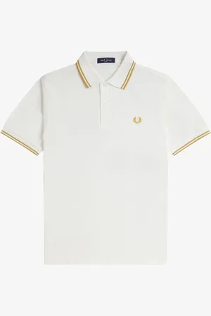 Fred Perry Poloskjorte med dobbelt stribe på kraveSmall