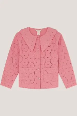 Monsoon 100% Cotton Broderie Floral Collar Jacket152158cm