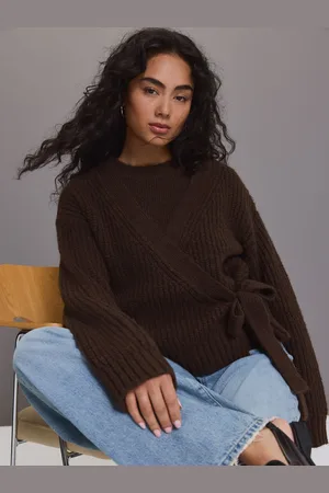 Next Long Sleeve Deep V-Neck Wrap Cardigan with WoolL Reg