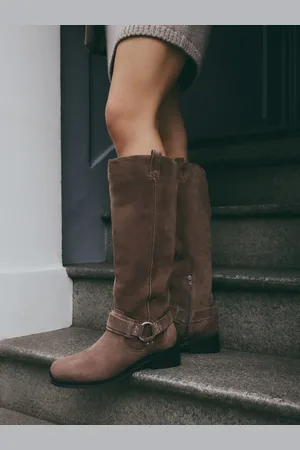 Next Forever Comfort Gaucho Biker Knee Suede High Boots