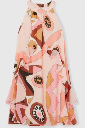 Reiss Sasha Printed Ruffle-Trim Dress116122cm