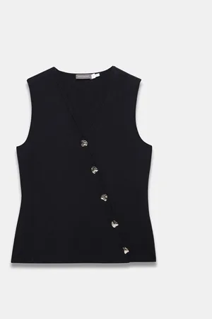 mint&berry Asymmetric Knit Waistcoatmedium