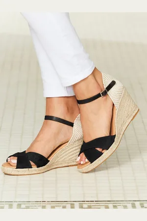 Sosandar Suede Ankle Strap Mid Wedge Espadrilleseu39