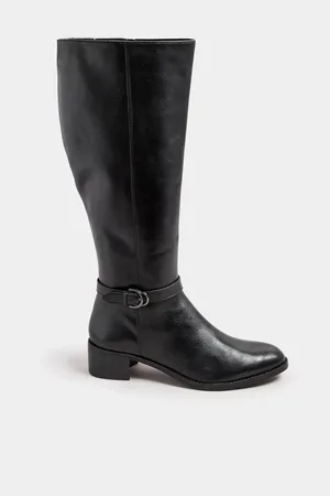 Long Tall Sally Knee High Block Heel Leather Boots