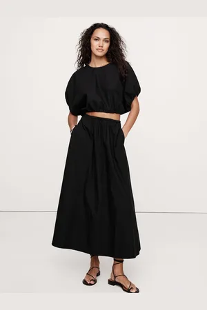 Banana Republic Poplin Bubble-Hem Cropped Toplarge