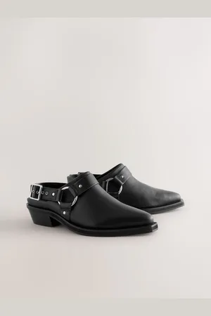 Next Forever Comfort Leather Point Toe Hardware Western Slingback Shoes