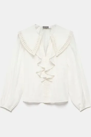 mint&berry 100% Cotton Statement Collar Blousemedium