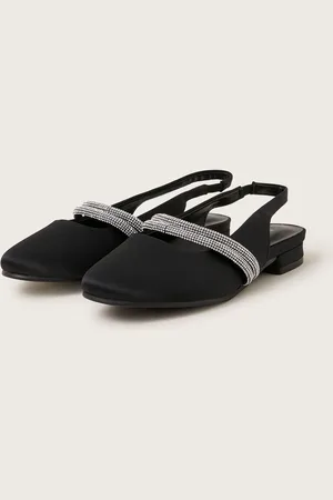 Monsoon Diamante Strap Satin Slingback Flatsuk7eu24