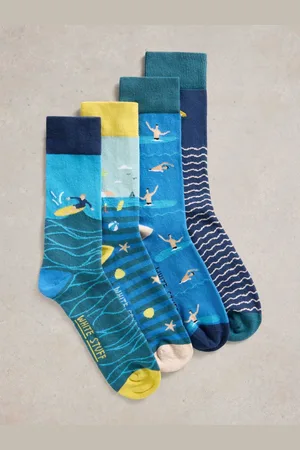 White Stuff Beside the Seaside Socks 4 Pack