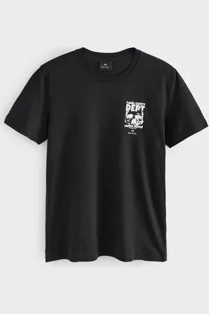 Paul Smith Regular-Fit Logo 100% Organic Cotton Black T-Shirtmedium
