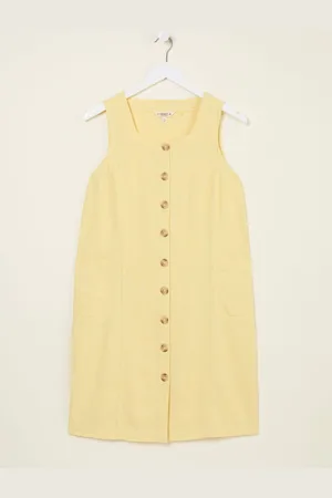 Fat Face FatFace Button Linen Dress40høj