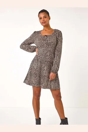 Roman Animal Print Bow Mini Dress40