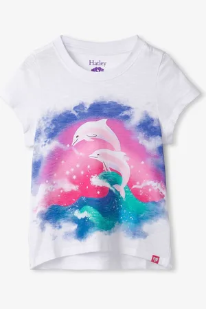 Hatley 100% Cotton Opulent Dolphins Graphic White T-Shirt104110cm