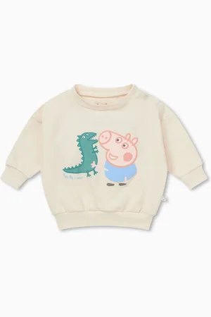 Mori Oversized Cream Organic Cotton Peppa Pig George Sweatshirt5 - 6 år (110 - 116cm)