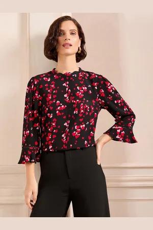 Love & Roses Kammusling Pintuck Flute Sleeve Bluse42