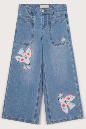 Monsoon Dove Appliqué 100% Cotton Denim Jeans158164cm