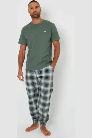Threadbare Blend Textured Short Sleeve 100% Cotton Check Pyjamas SetXX-Large