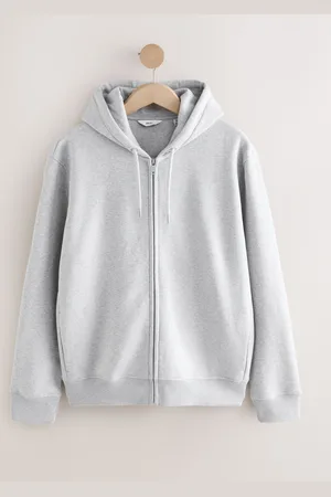 Next Bomuldsrig Jersey Zip Up HættetrøjeMiddel