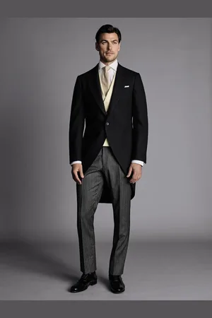 Charles Tyrwhitt Slim Fit Herringbone Morning Suit: Tailcoat50 Long (UK 40 L)