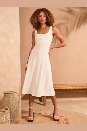 Love & Roses Tailored Button Through Midi Dress50